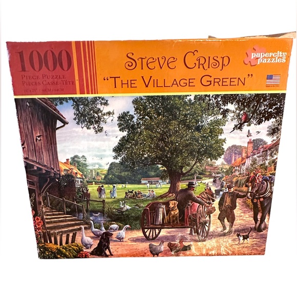 1000 Piece Jigsaw Puzzle PaperCity Puzzles Steve Crisp The Village Green New - Picture 3 of 9